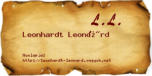 Leonhardt Leonárd névjegykártya